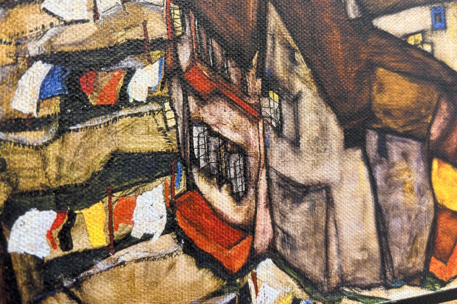 Oblouk domů, Krumau (dnešní Český Krumlov, Československo) - Oblouk domů, Krumau (Malé město V), od Egona Schieleho (1890-1918) - Egon Schiele