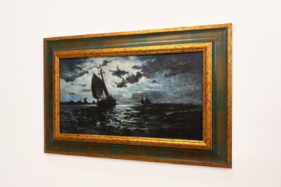 Plachetnice v měsíčním světle. - Paul Gauguin
