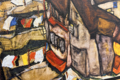 Oblouk domů, Krumau (dnešní Český Krumlov, Československo) - Oblouk domů, Krumau (Malé město V), od Egona Schieleho (1890-1918)