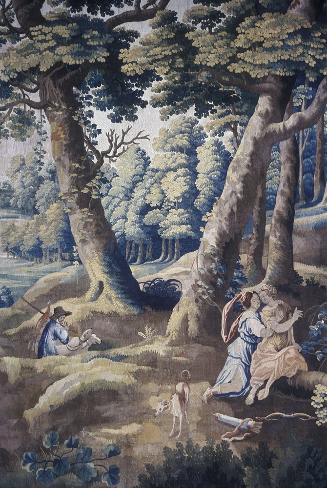 Scéna ze série gobelínů Life at Country Mansion (textil) (viz také 1275717) od Flemish School