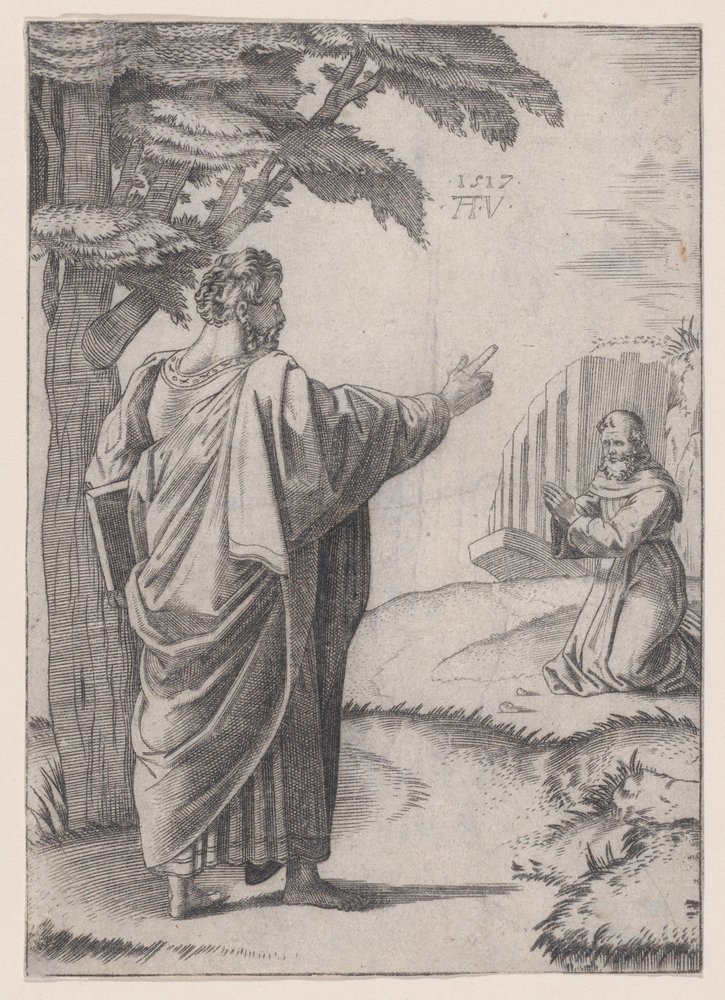Svatý Pavel a františkánský mnich z roku 1517. od Agostino Veneziano