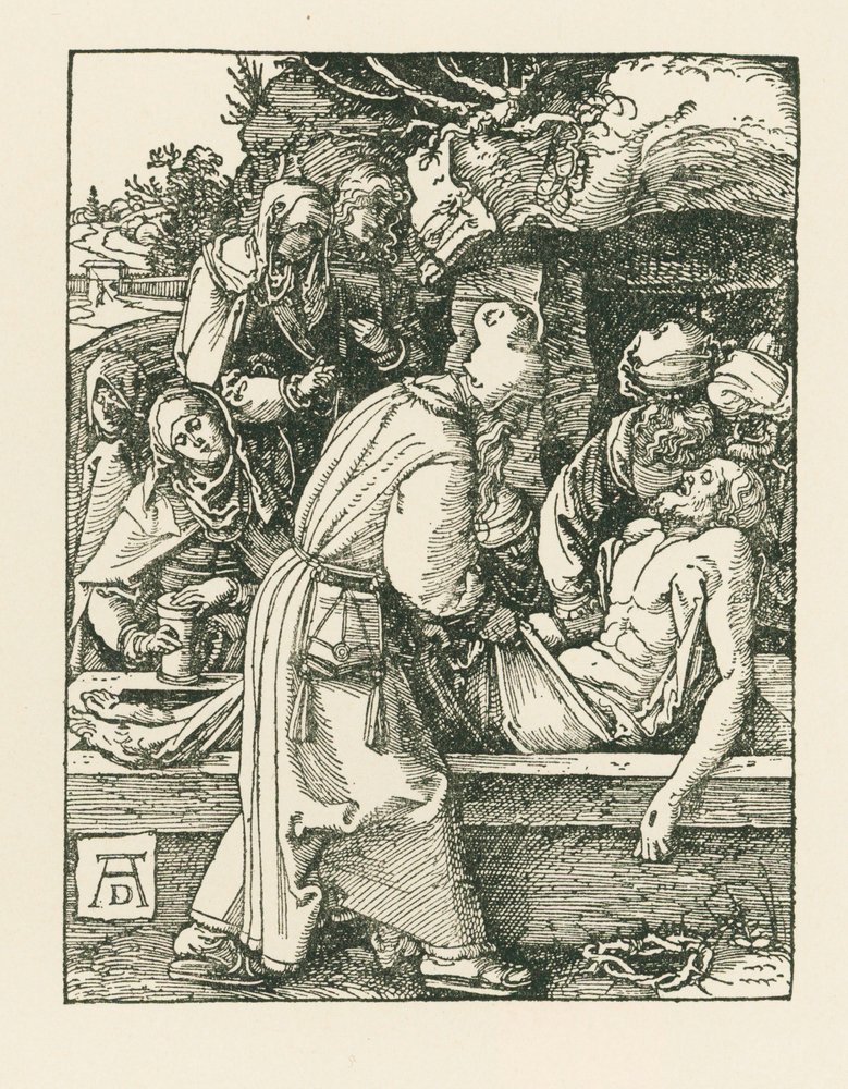 Pohřbívání, asi 1509-10 (dřevoryt) od Albrecht Dürer or Duerer