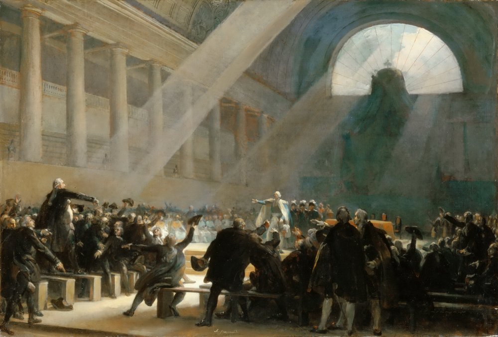 Mirabeau odpovídá Dreux-Brézému na zasedání Národního shromáždění 23. června 1789 od Alexandre Evariste Fragonard