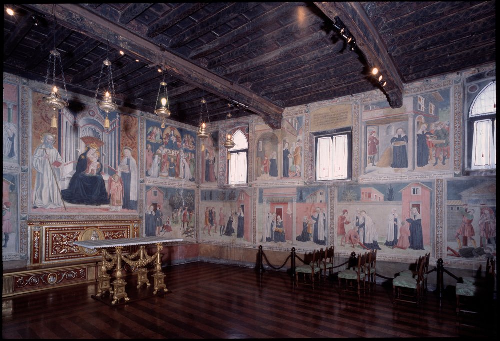 Celkový pohled na život sv. Francesca roman (freska od Antoniazzo Romano