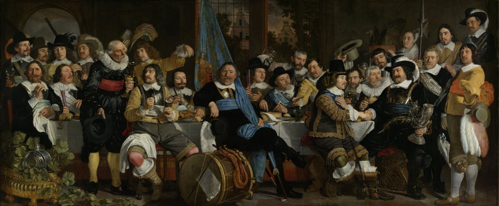 Hostina cechu kušiníků na oslavu münsterského míru, 1648 od Bartolomeus van der Helst
