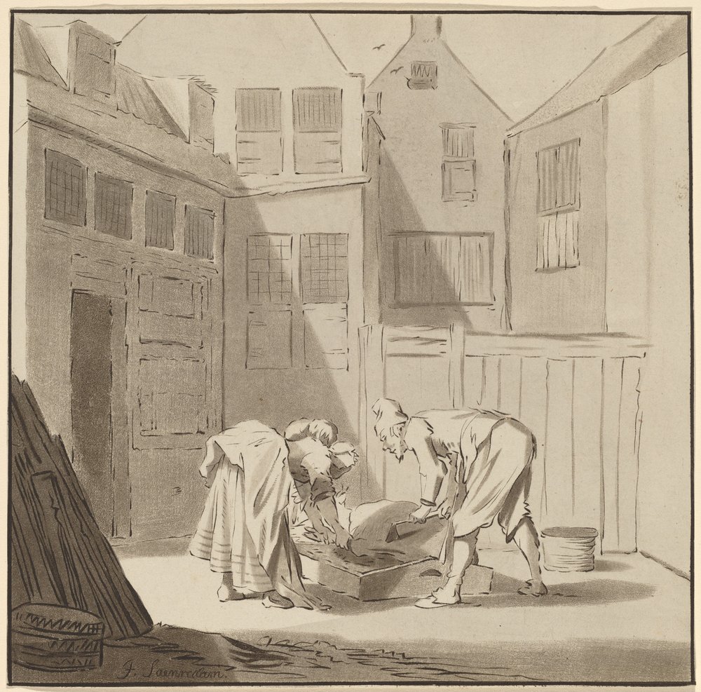 Hog Slaughterers, 1778, vydáno 1787. od Bernhard Schreuder