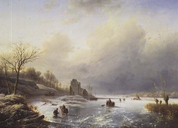 Zimní scéna od Charles-Henri-Joseph Leickert