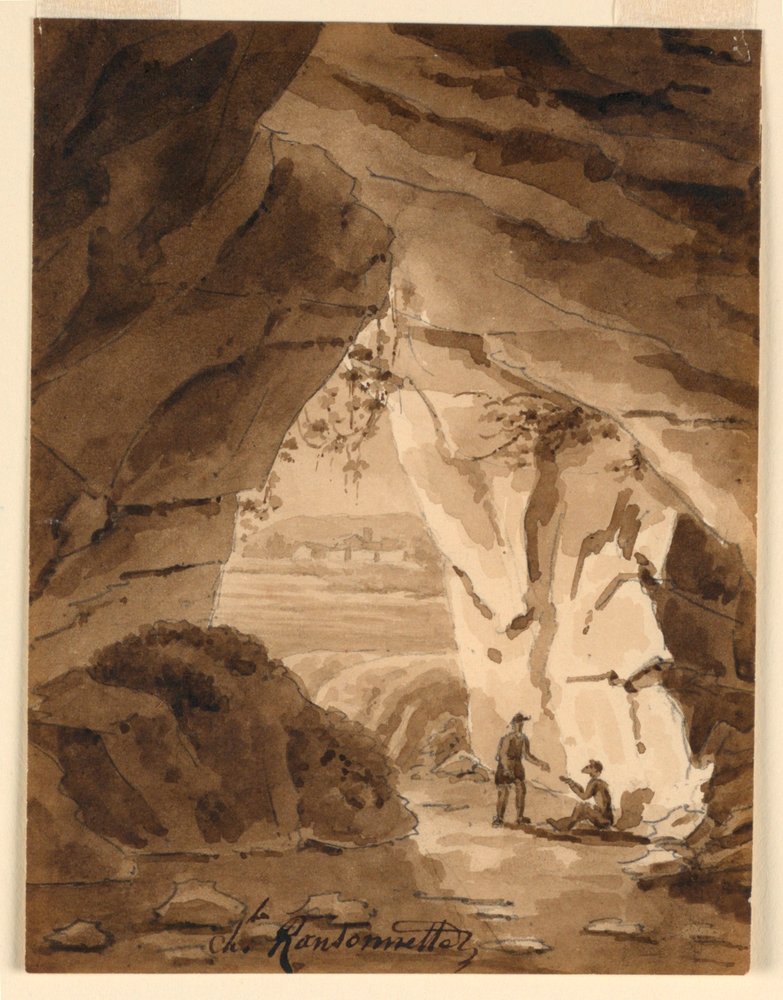 V jeskyni od Charles Nicolas Ransonnette