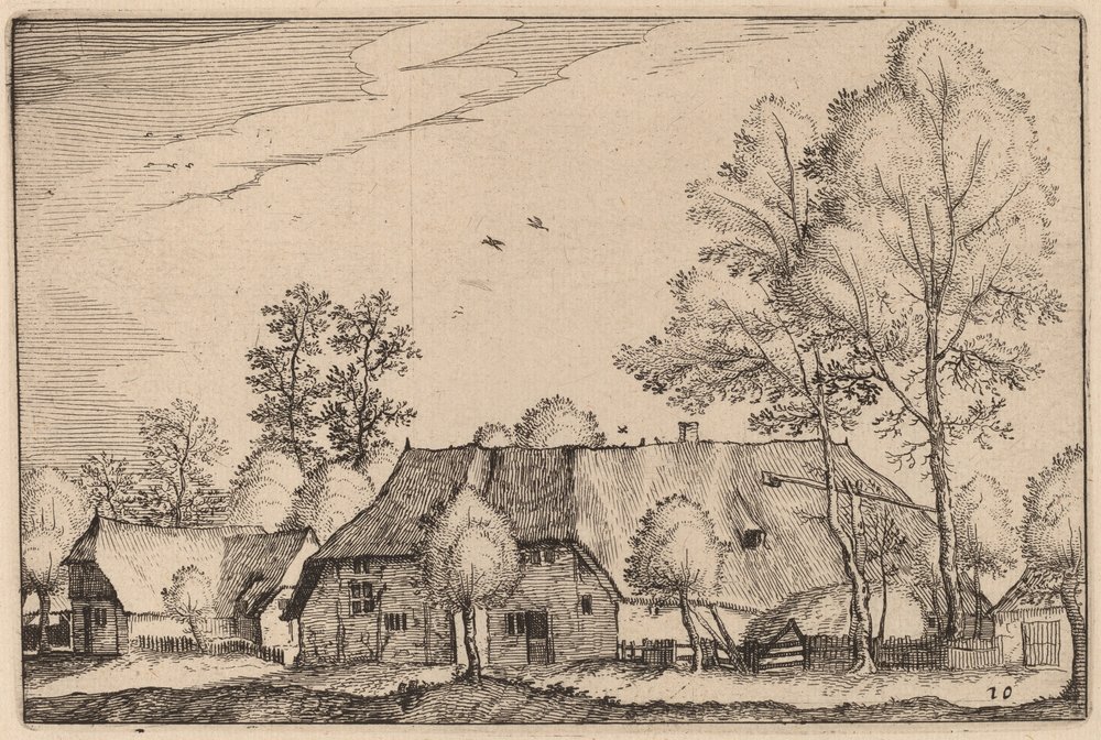 Velká farma od Claes Jansz Visscher after Johannes van Doetechum, the Elder after Lucas