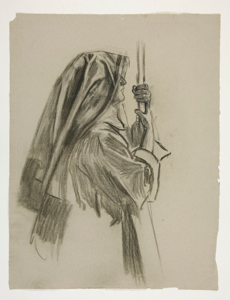 Figurální studie pro rytíře sira Galahada z The Quest of the Holy Grail ...