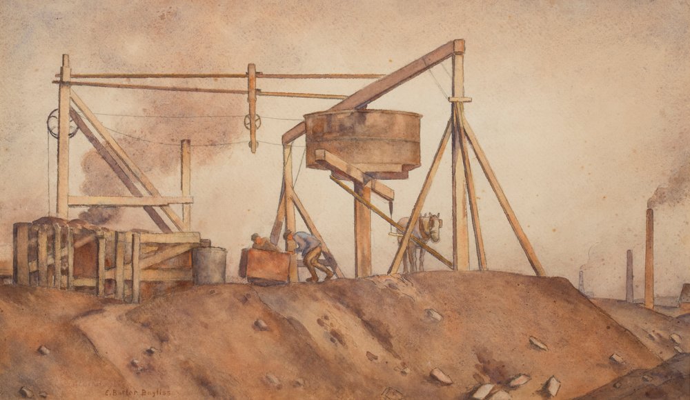 V Gin Pit (akvarel na papíře) od Edwin Butler Bayliss