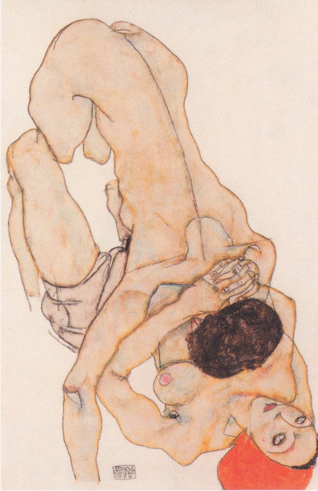 Lesbický milenecký pár od Egon Schiele