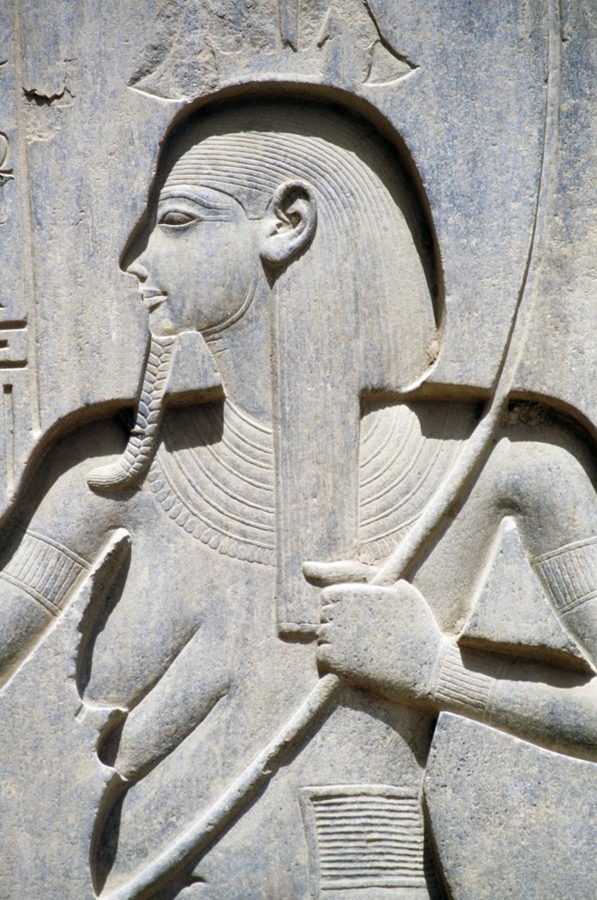 Reliéf z podstavce sochy Ramsese II., dvůr Ramsese II., Amonův chrám, Luxor, starověké Théby (Seznam světového dědictví UNESCO) od Egyptian 19th Dynasty