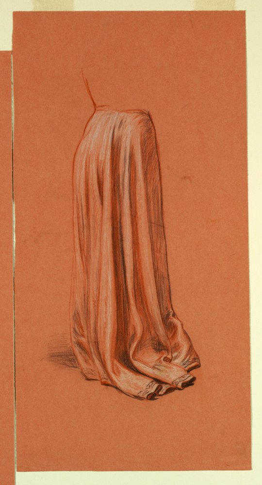Kresba, Draperie (studie k olejomalbě "Svatební průvod" nebo "Tanec"), asi 1872-79 od Elihu Vedder