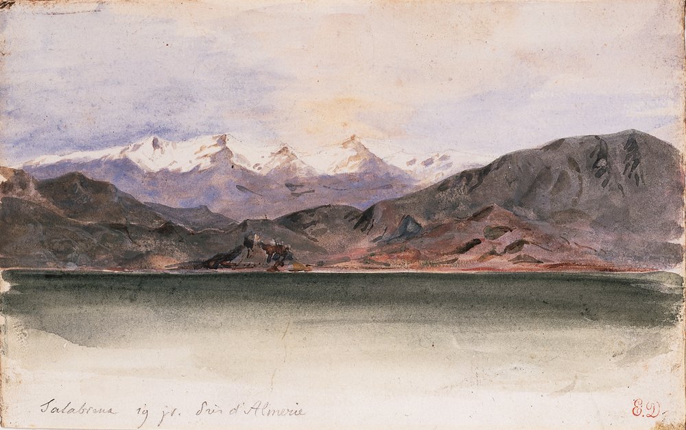 Pobřeží Španělska v Salabreně od Ferdinand Victor Eugene Delacroix