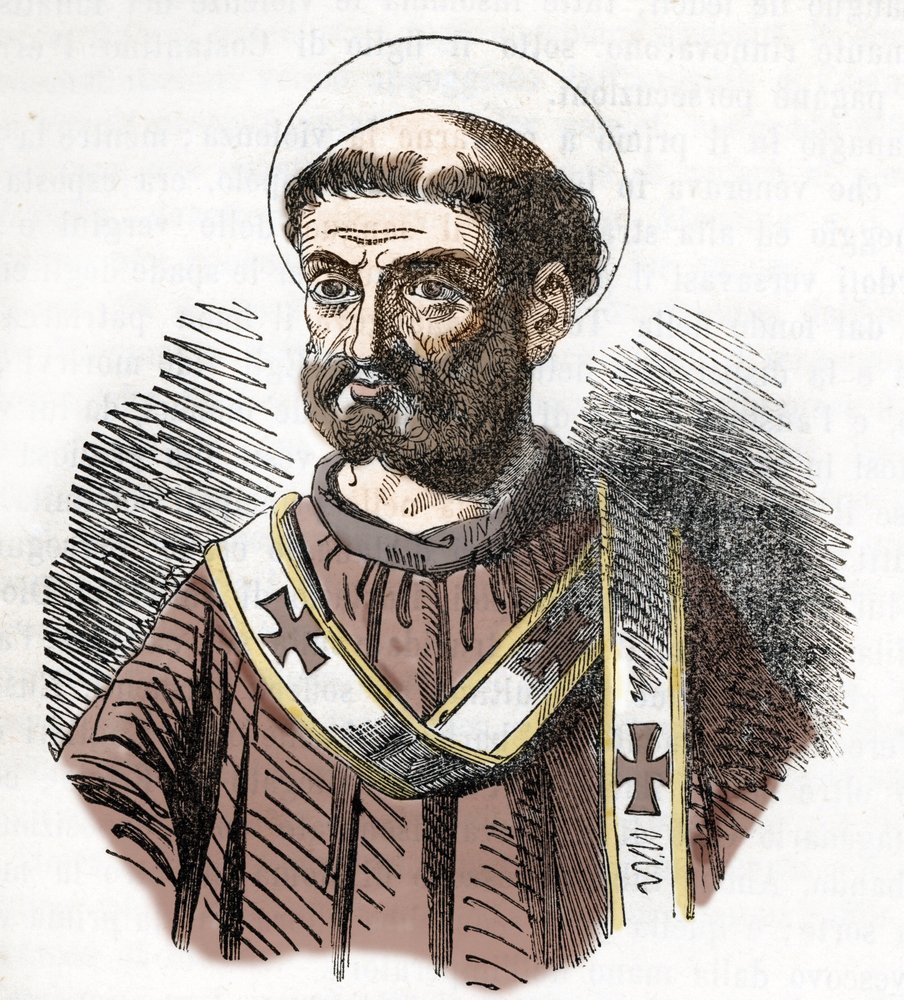 Portrét papeže Libere (Liberius) (352-366) Rytina z „I misteri del vaticano“ od Franca Mistraliho 1843 od Franco Mistrali