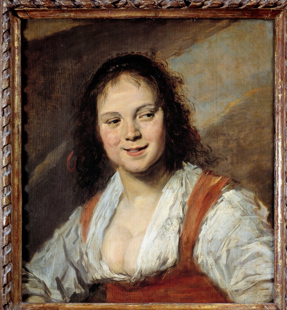 Cikánka, obraz Franse Halse staršího (1581/1585-1666), 1628, rozměry 0,58 x 0,52 m - Cikánka - obraz Franse Halse (1582/3-1666), kolem 1628-1630 od Frans Hals