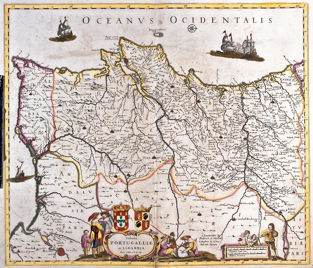 Mapa království Portugalska a Algarve (lept od Frederick de Wit