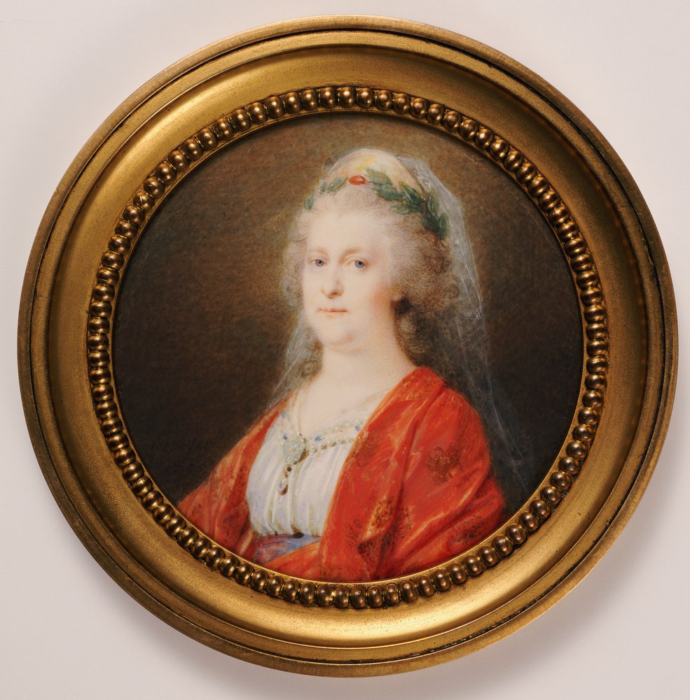 Portrétní miniatura carevny Kateřiny Veliké od Friedrich Heinrich Fuger