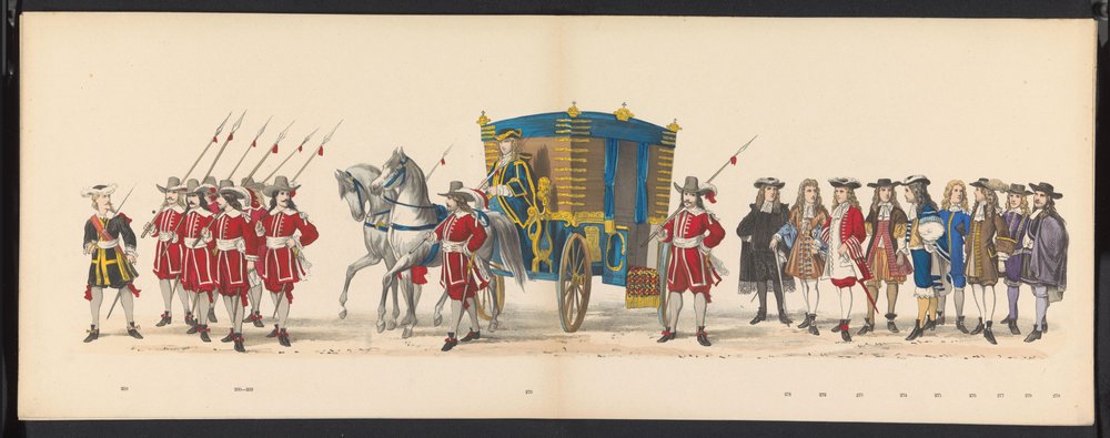 Maškaráda leidenských studentů, 1875 (deska 18) Maškaráda pořádaná členy leidenského studentského sboru 15. června 1875 na oslavu 300. výročí Leidsche Hoogeschool, zobrazující Leidsche Hoogeschool, vyobrazenou v od Gerardus Johannes Bos
