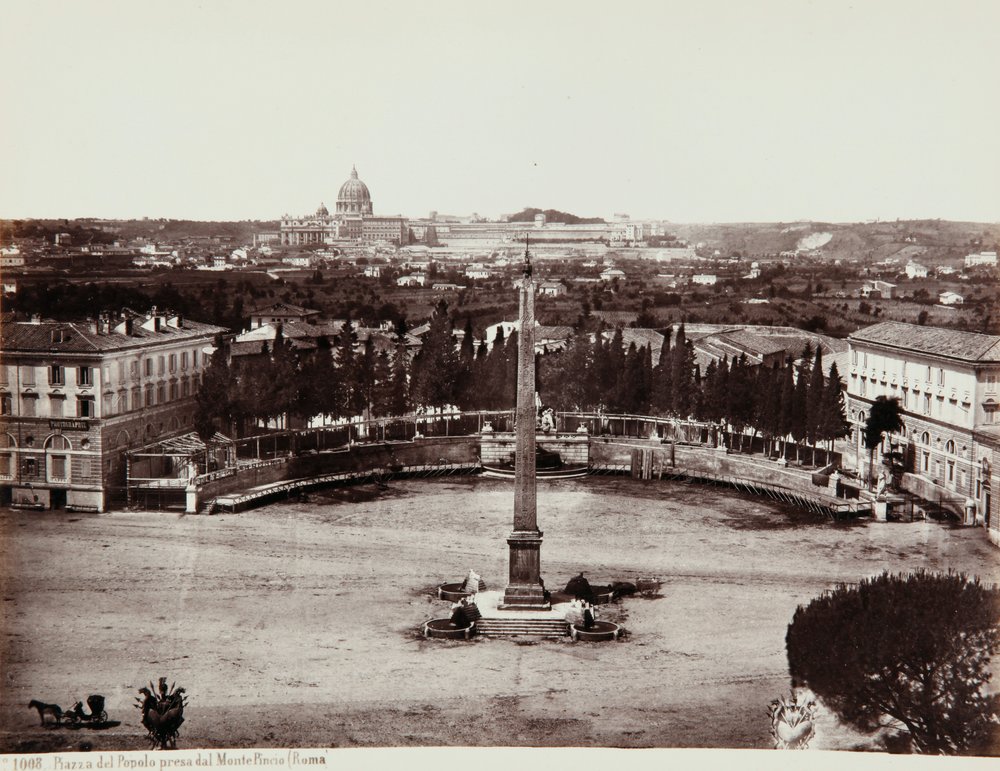 Pohled na Piazza del Popolo z Pincio (nebo Pinciano Hill), Řím od Giorgio Sommer