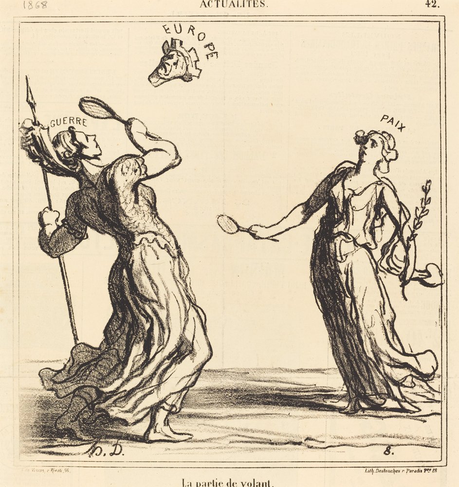 Hra s péřovým míčkem od Honoré Daumier