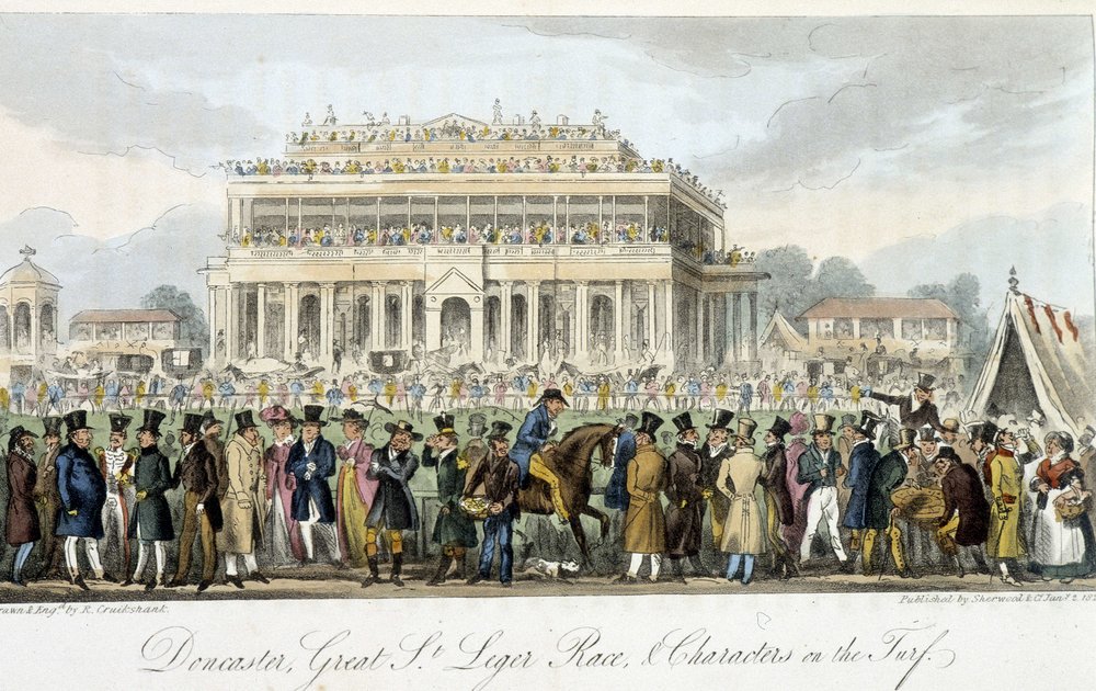 Le prix Saint Léger à Doncaster (les Courses) - v “”Anglický špión”” Charles Molloy Westmacott, ill. od Roberta Cruikshanka, Londýn od Isaac Robert Cruikshank