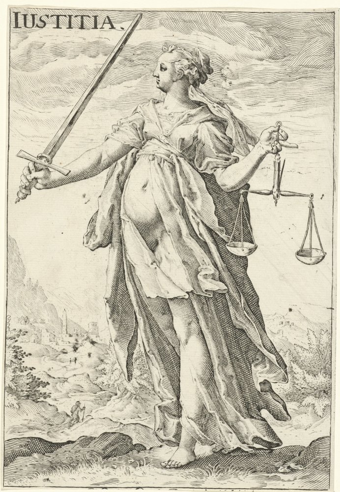 Spravedlnost od Jacob Matham (attributed to)