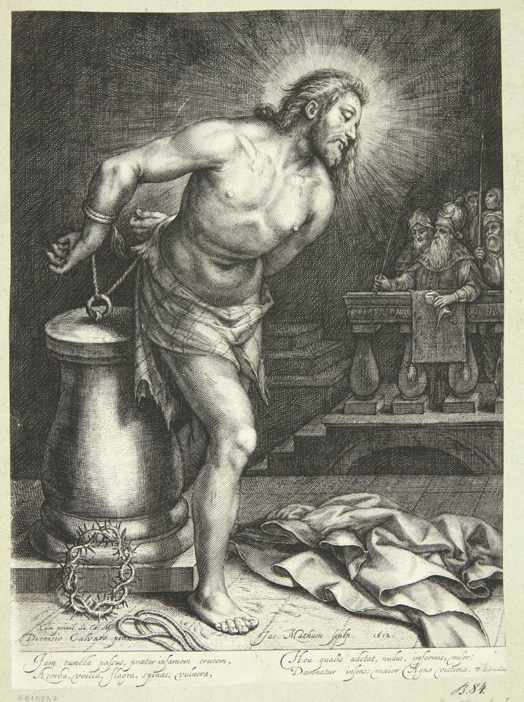 Ježíš u sloupu (po opletení kůže) od Jacob Matham