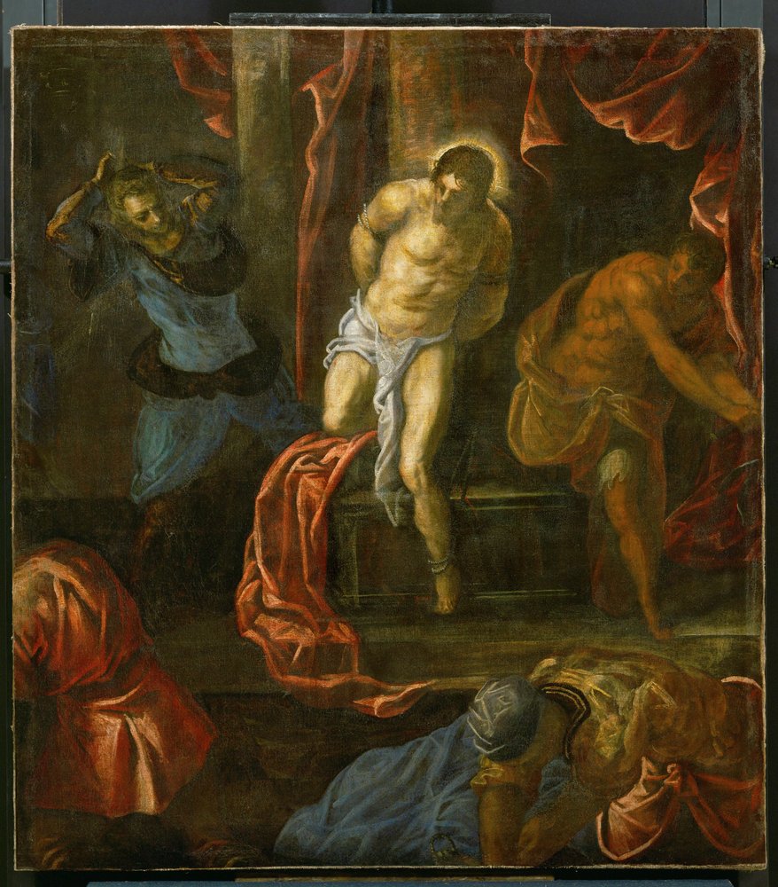 Bičování Krista (malba na plátně) od Jacopo Robusti Tintoretto