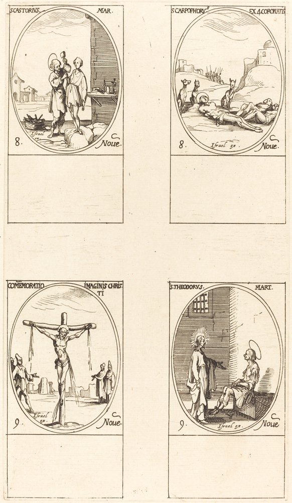 Svatý Castorius; St. Carpophorus & The Four Crown Martyrs; Připomenutí obrazu od Jacques Callot