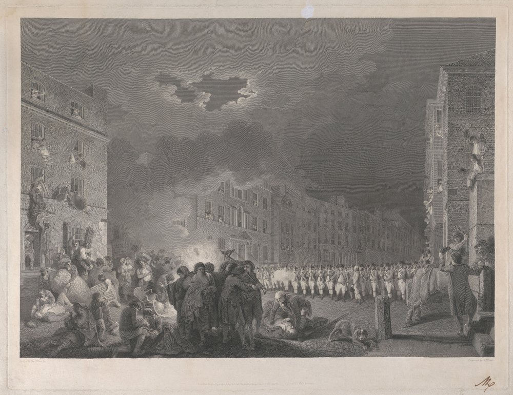 Nepokoje v Broad Street sedmého června 1780 od James Heath