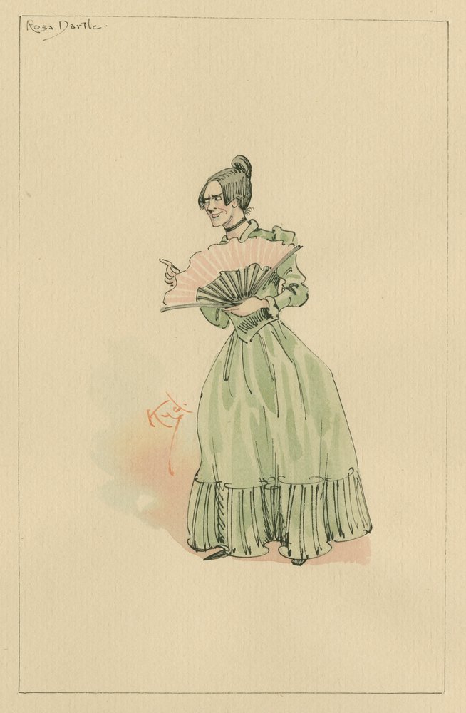 Rosa Dartle, cca 1920 (pero a inkoust s wc na papíře) od Joseph Clayton Clarke