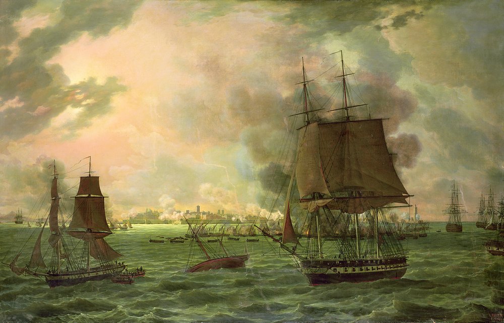 Bombardování Cádizu Francouzi 23. září 1823, 1824 od Louis Philippe Crepin