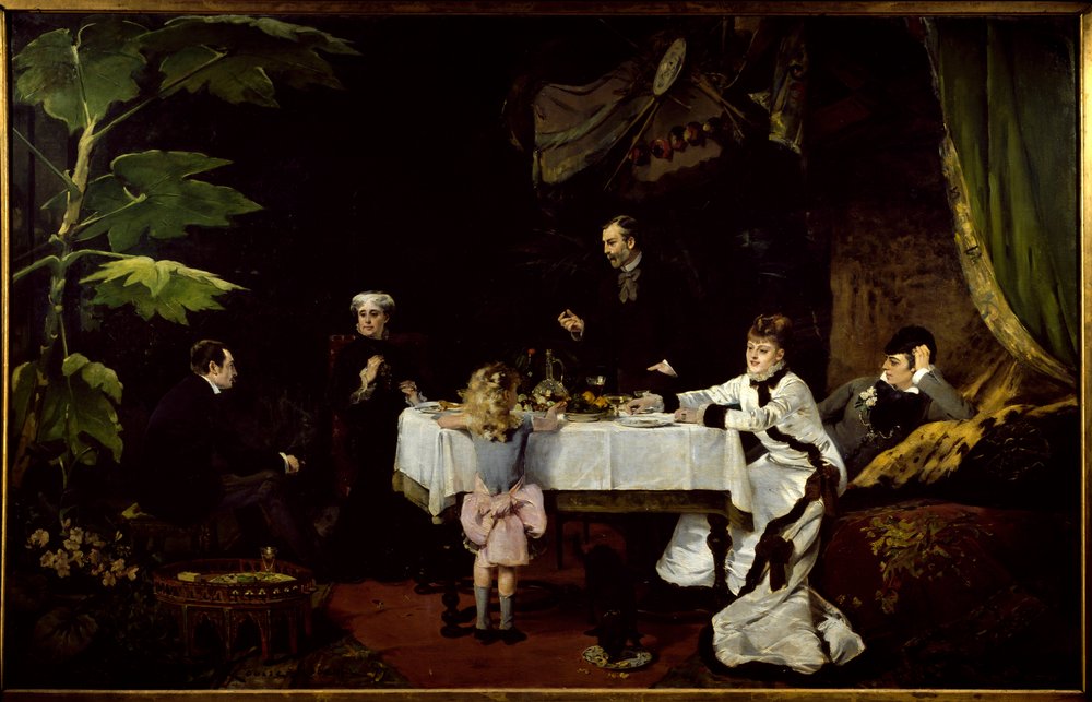 Snídaně ve skleníku Obraz Louise Abbemy (1858-1927) 1877 Ne. 1,94x3,08 m Pau, Muzeum výtvarných umění. od Louise Abbéma
