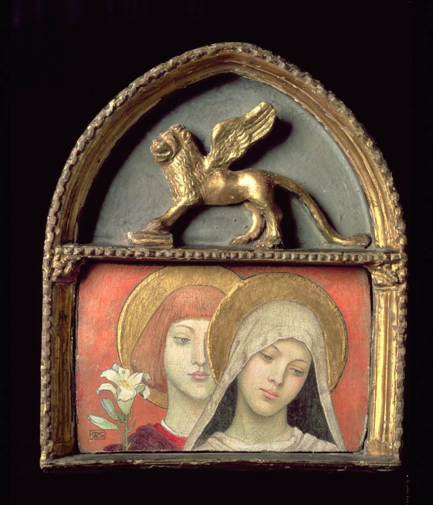 Zdrávas Maria! c.1891 (tempera a zlato na panelu) od Marianne Stokes