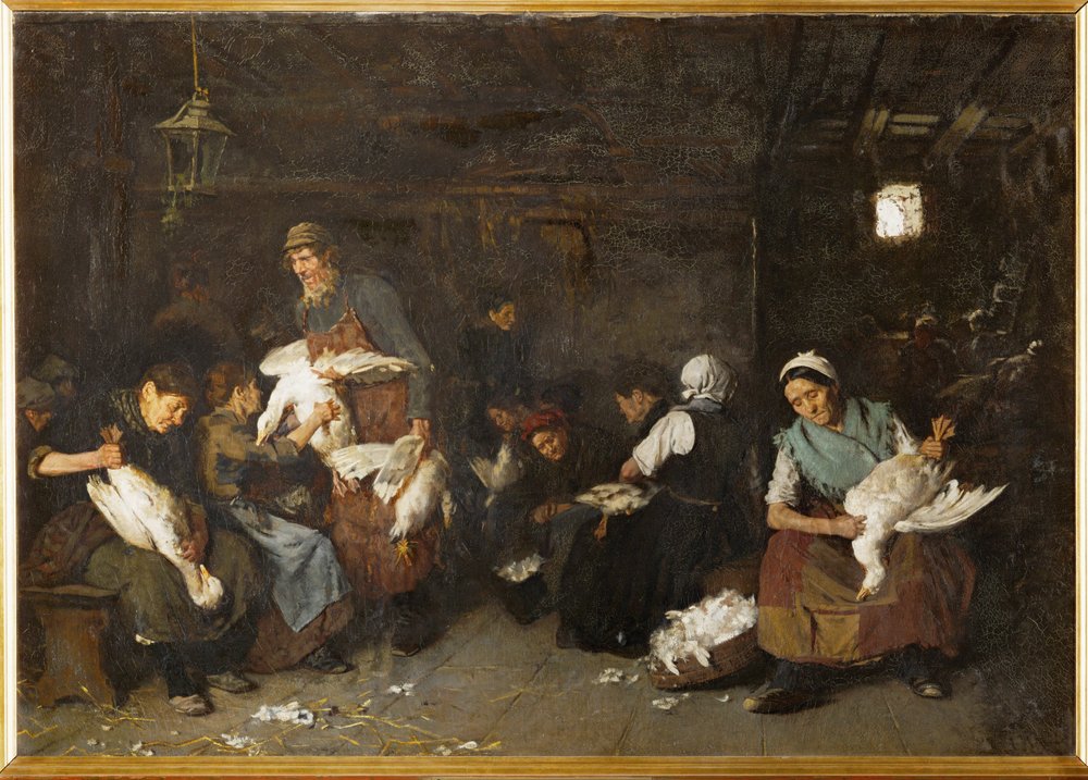 Ženy škubou husy (dýchají) od Max Liebermann