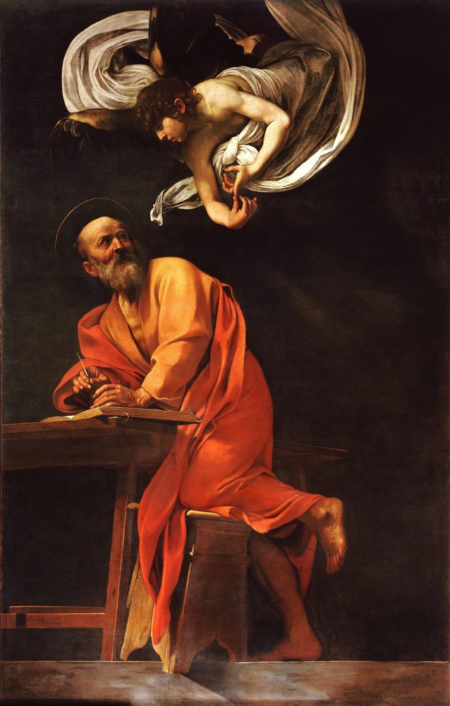 Inspirace svatého Matouše od Michelangelo Merisi Caravaggio