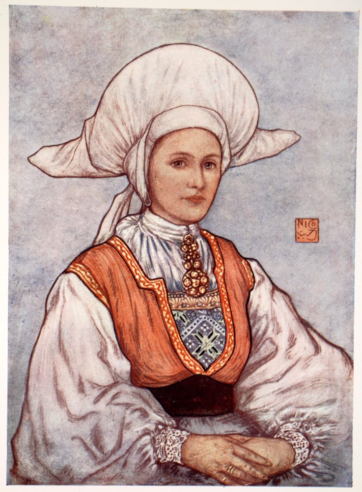 Bílá čepice nošená v okrese Bergen, 1905 od Nico Jungman