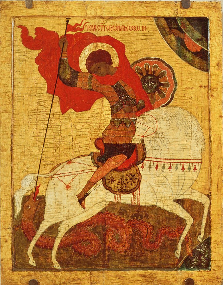 Ikona svatého Jiřího a draka, konec 17. století od Novgorod School