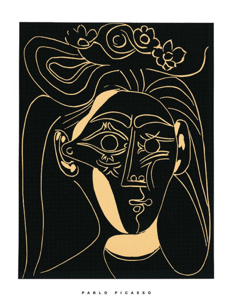 Žena s květinovým kloboukem, 1962 od Pablo Picasso
