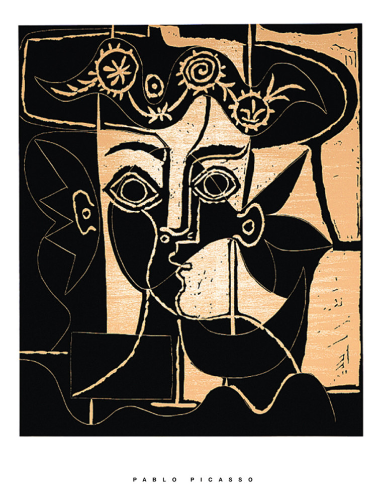 Žena s ozdobným kloboukem, 1962 od Pablo Picasso