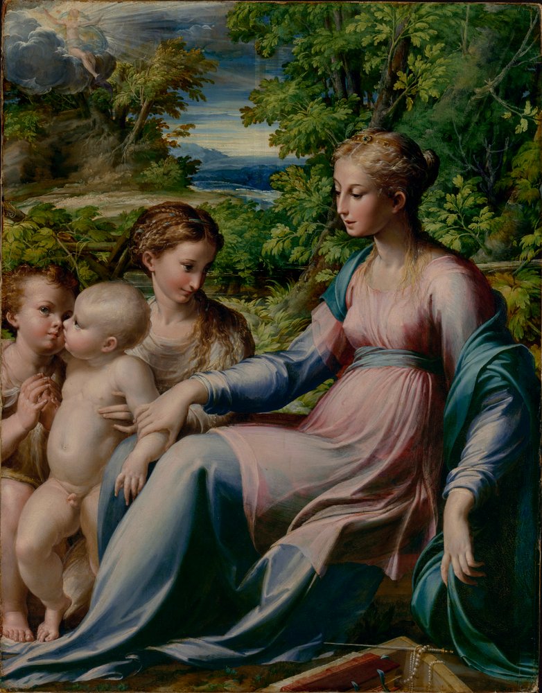 Parmigianino - Panna Maria s dítětem, svatým Janem Křtitelem a Máří Magdalénou od Parmigianino