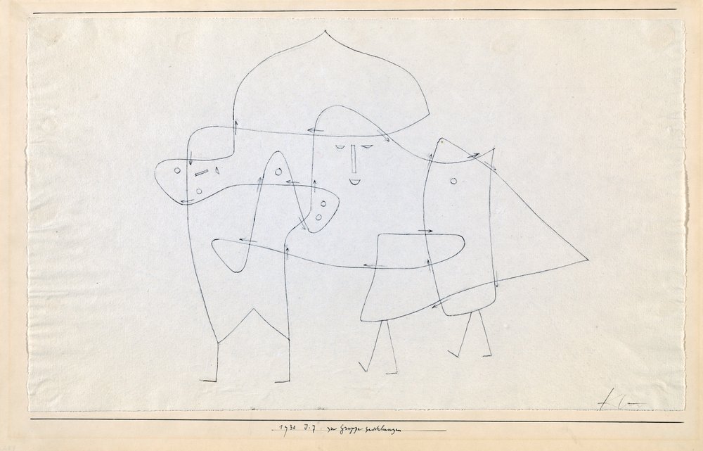 En group closed Enlacés en un groupe, 1930. od Paul Klee