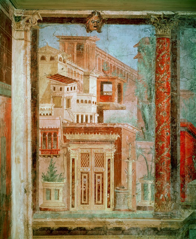 Panel z cubicula, z ložnice vily P. Fannia v Boscoreale, Pompeje, kolem 50-40 př. n. l. od Roman