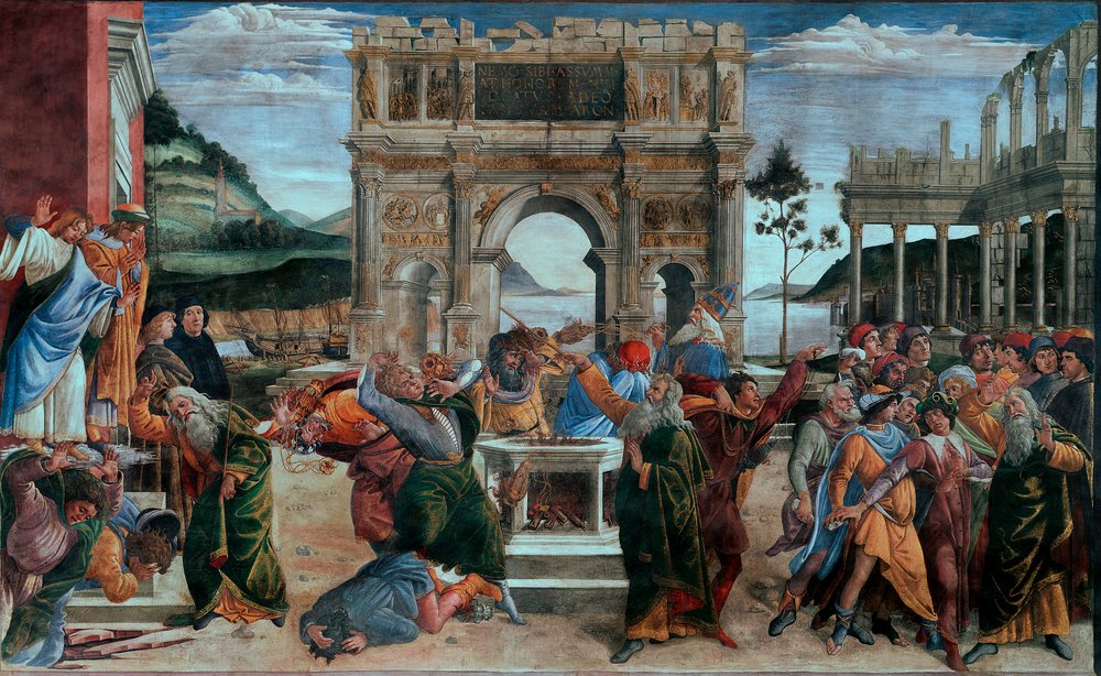 Trest synů Chóreho aneb Trest vzbouřenců, Sixtinská kaple od Sandro Botticelli