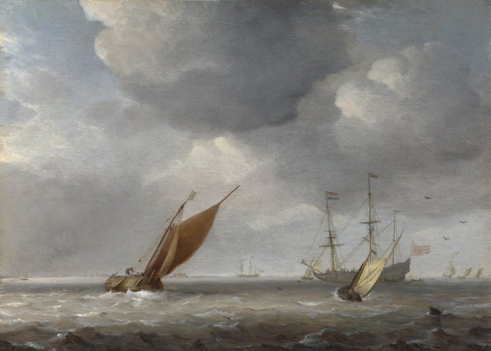 Malá holandská plavidla ve větru od Willem van de Velde the Younger