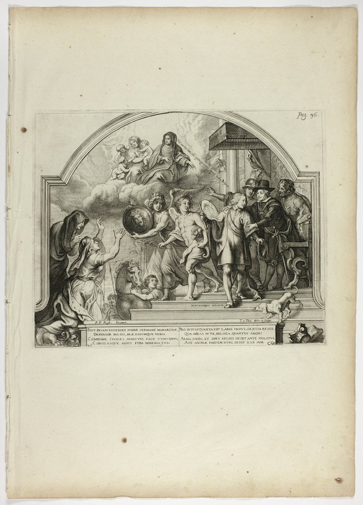 Filip IV. Jmenující prince Ferdinanda guvernérem Nizozemska, deska 25 od Casperia Gevartia, Pompa Introitus Honori Serenissimi Principis Ferdinandi (Triumfální vstup nejklidnějšího a ctihodného kardinála-Nemluvně Ferdinanda) od Theodoor van Thulden