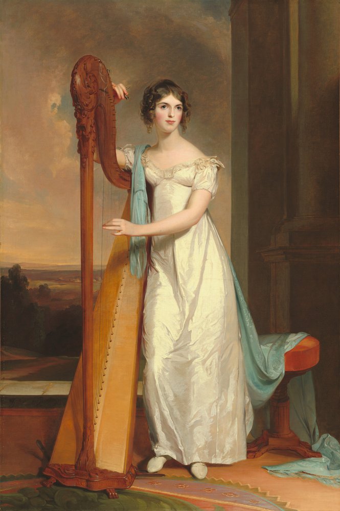 Dáma s harfou: Eliza Ridgely, 1818. od Thomas Sully