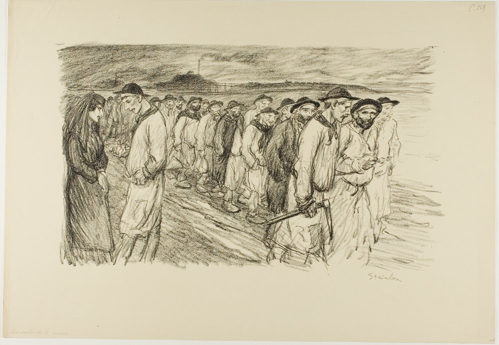 Vycházející z dolu od Théophile Alexandre Pierre Steinlen